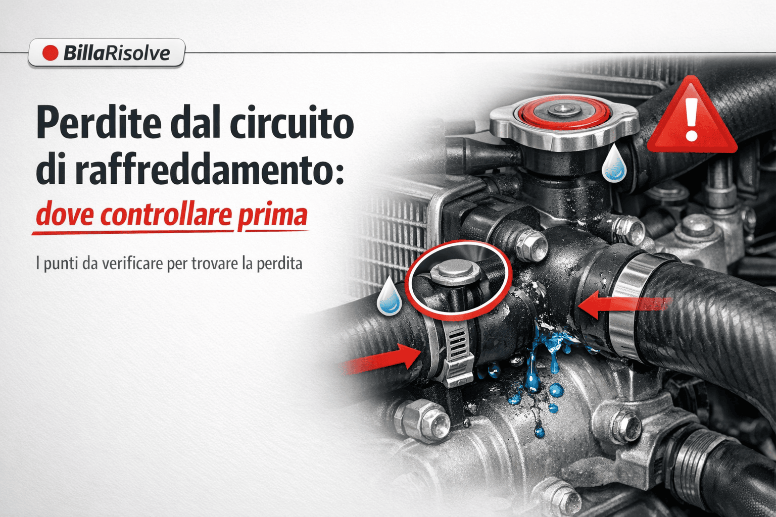 Perdite circuito raffreddamento: dove controllare Perdite circuito raffreddamento: dove controllare
