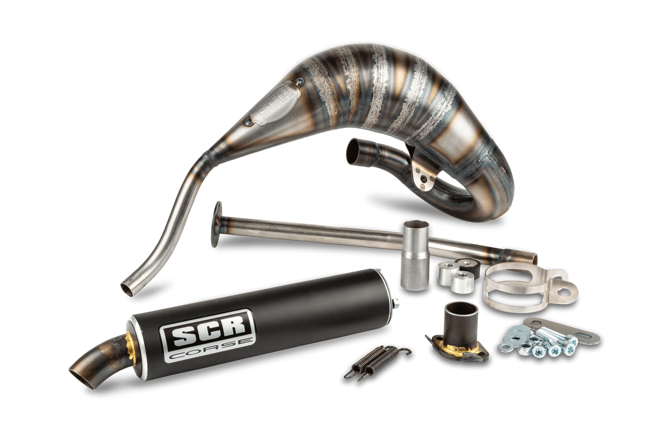 SCR-CRR3820CAR Scarico SCR Corse Racing Line Cross 70cc carbon Sherco (montaggio alto), COD: SCR-CRR3820CAR