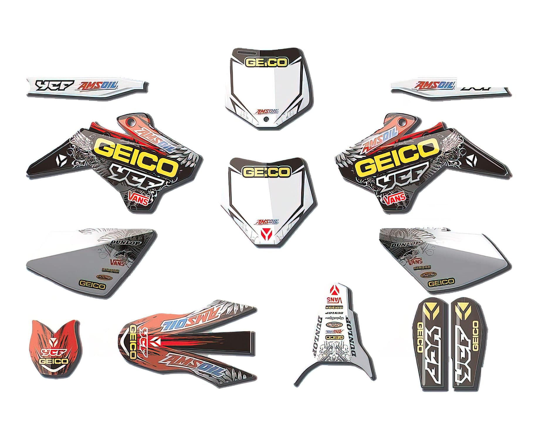 KD17-GEICO-01 Deco Kit Geico Pit Bike Start 2008-2017 / Pilot 2013-2015/ Factory 2012-2015