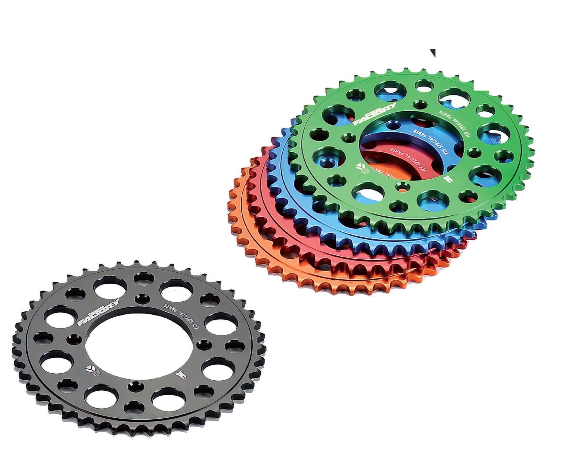 MBCA06R.45SI Corona alluminio CNC 420 - 45 denti - 4 viti YCF Pit Bike argente