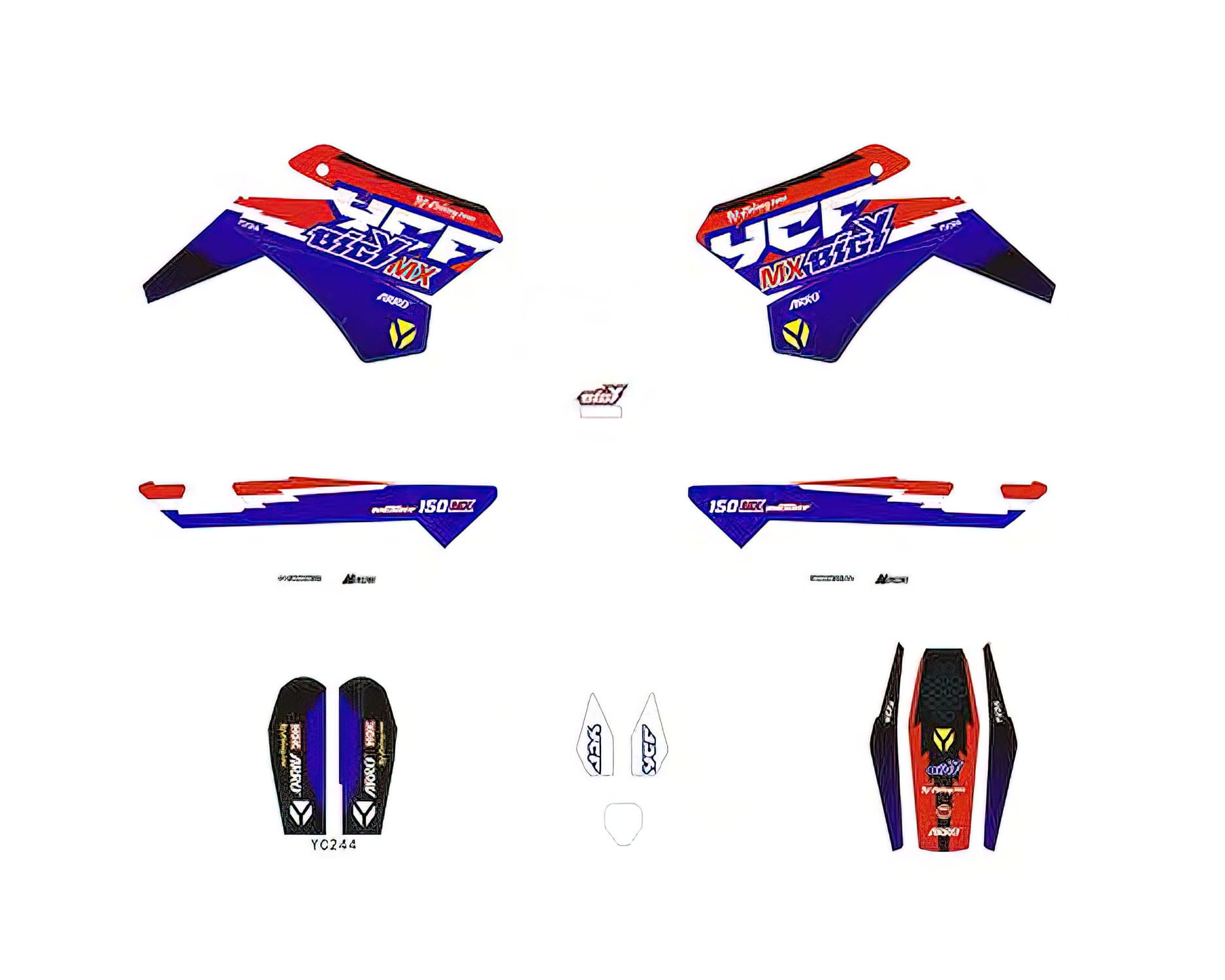 MBKDBIGYF15017-RD Kit Deco Pit Bike YCF Bigy Factory 150cc MX 2017