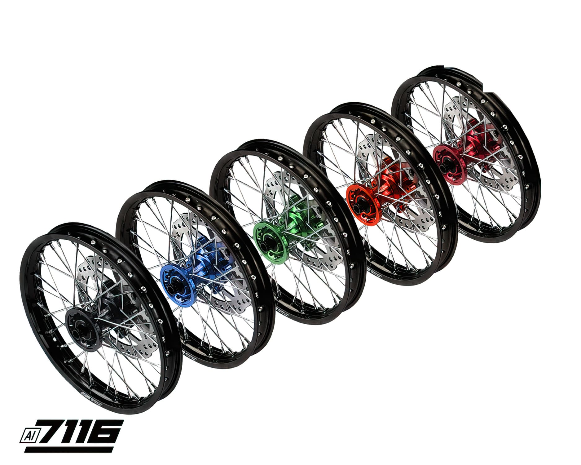 YCF-110-06012/SI Ruota anteriore alluminio 12" - mozzo CNC argenteo con disco YCF Factory Pit Bike, COD: YCF-110-06012/SI