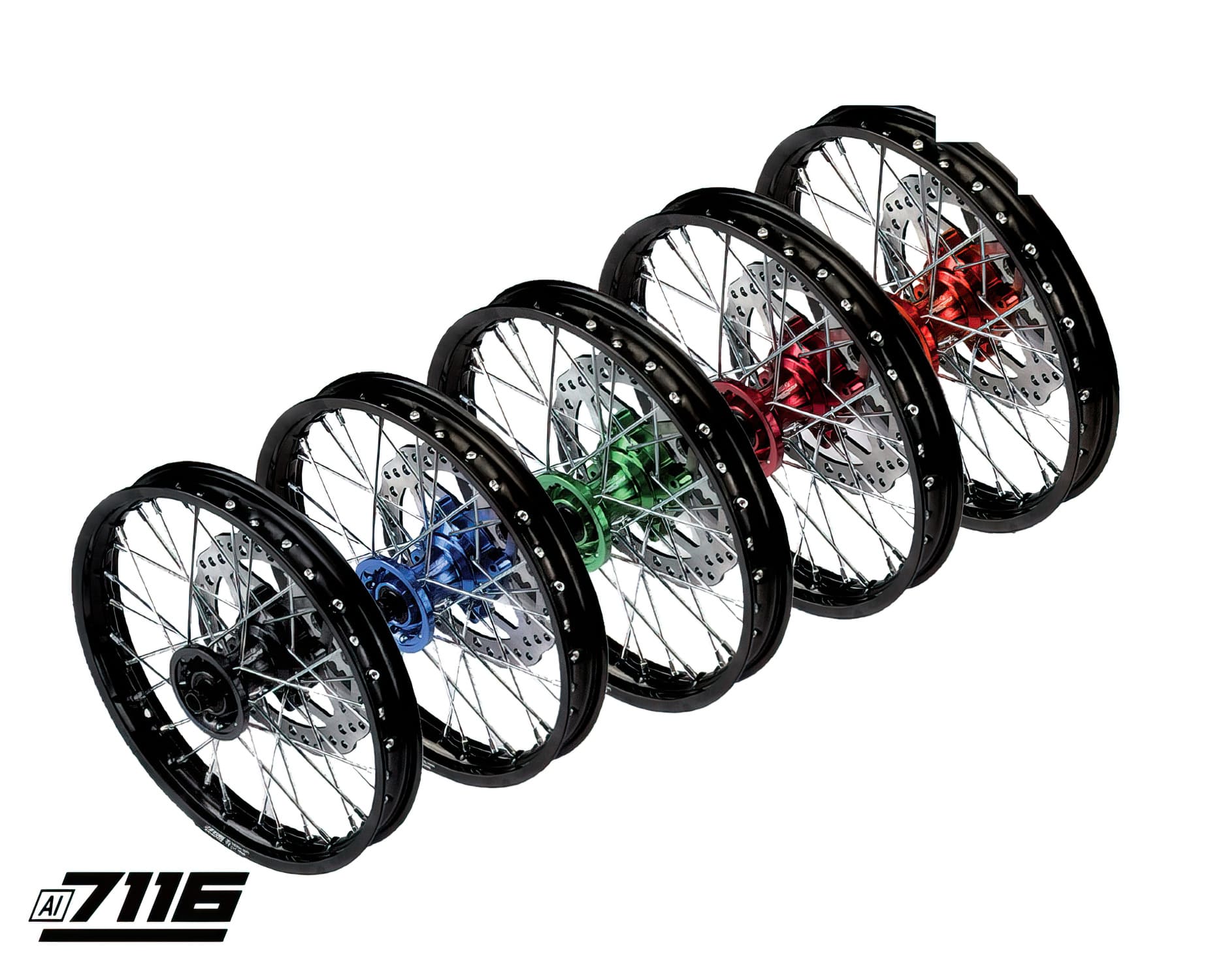 YCF-110-0601-36/RD Ruota anteriore alluminio 1.4x14" - mozzo CNC 2018 rosso con disco YCF Factory Pit Bike, COD: YCF-110-0601-36/RD