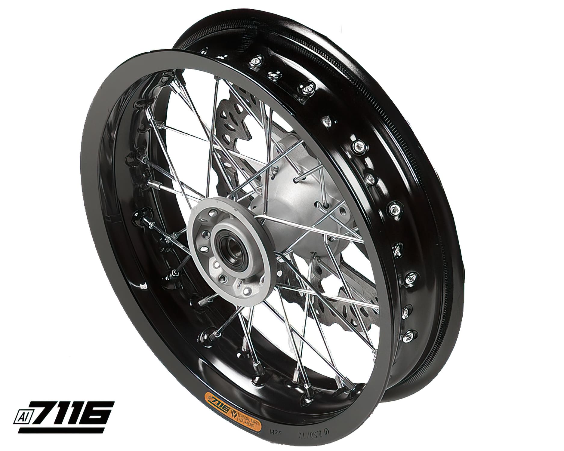 YCF-110-0601-41 Ruota anteriore alluminio 2.5x12" SM con disco YCF Factory Pit Bike, COD: YCF-110-0601-41
