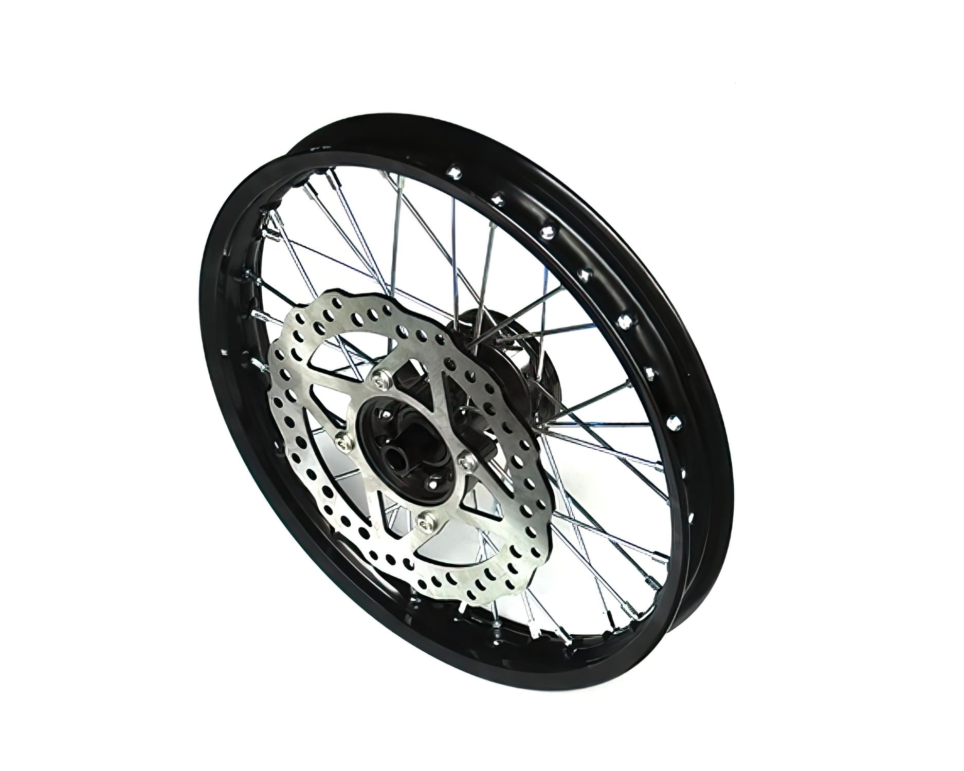 YCF-110-0601-5C/BK Aluminum Front Wheel 1.4x14" - Black CNC Hub with Disc YCF Factory Pit Bike