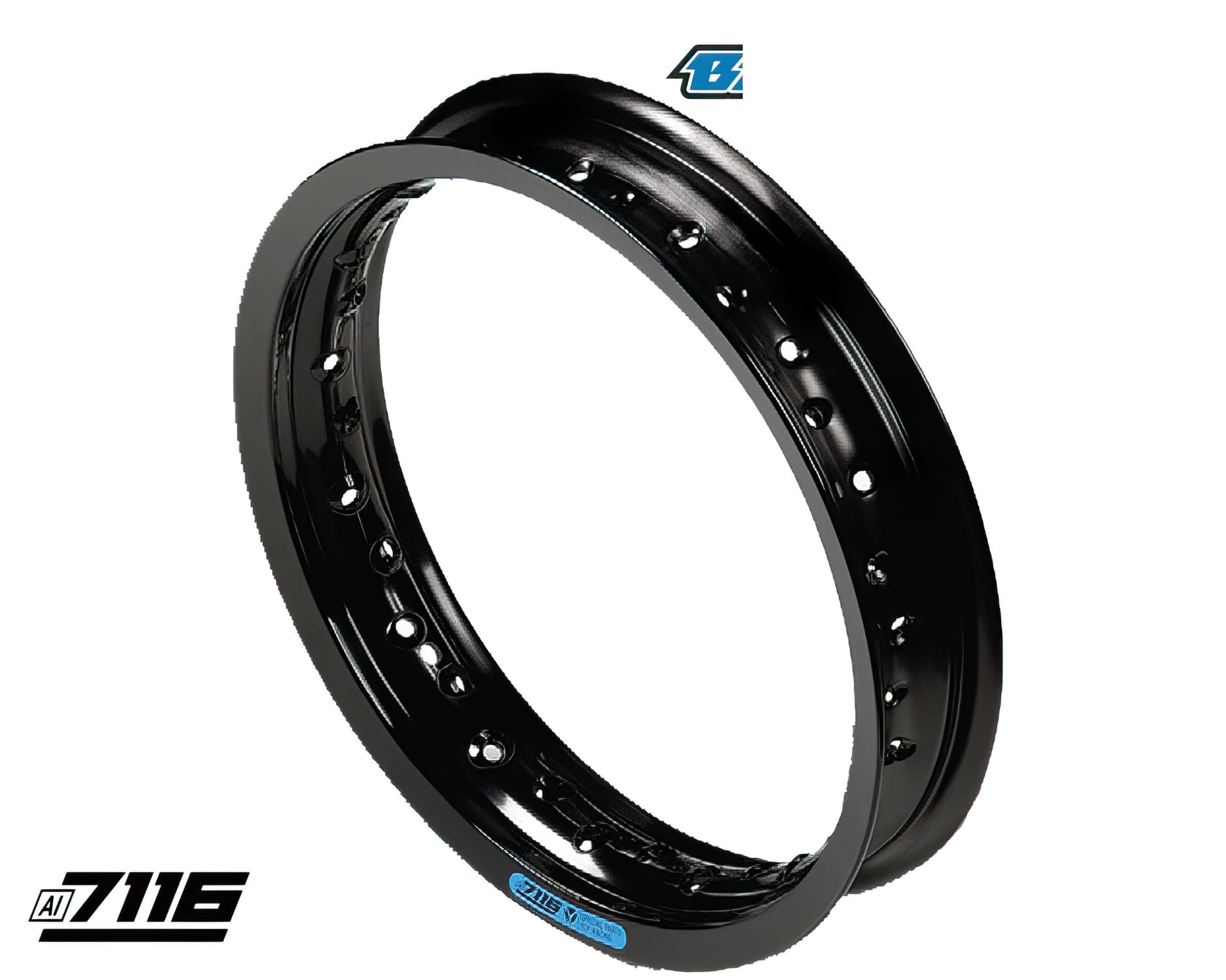 YCF-110-0617-81/BK Front Rim Aluminum 7116 17x1.6 Black Pit Bike / Dirt Bike