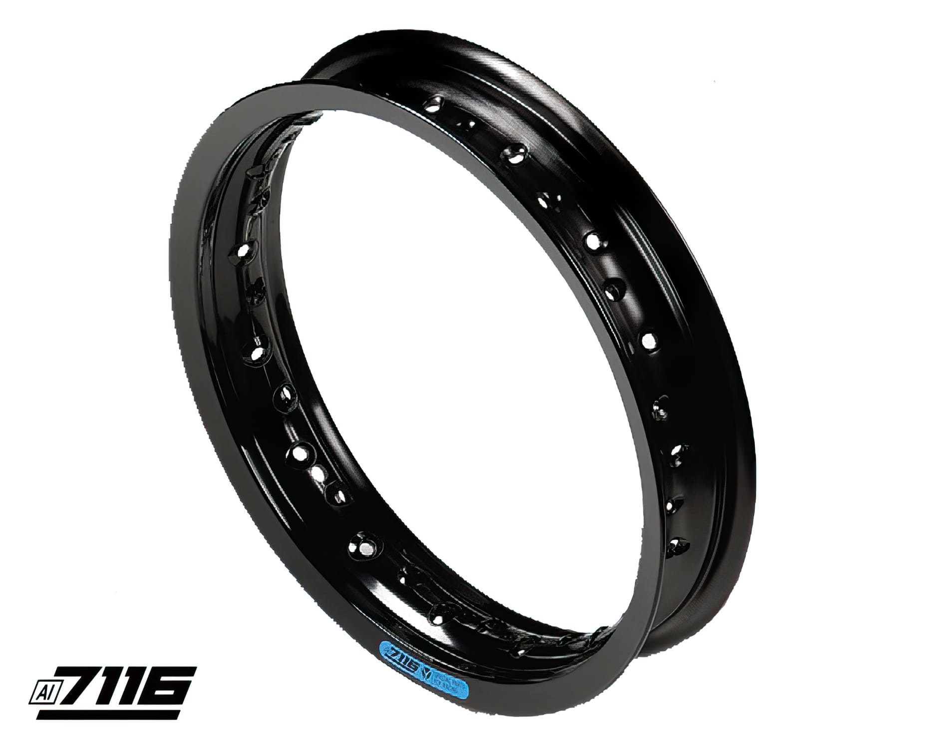 YCF-110-1101-01/BK Cerchione anteriore / posteriore alluminio 7116 12x1,85 nero Pit Bike / Dirt Bike, COD: YCF-110-1101-01/BK