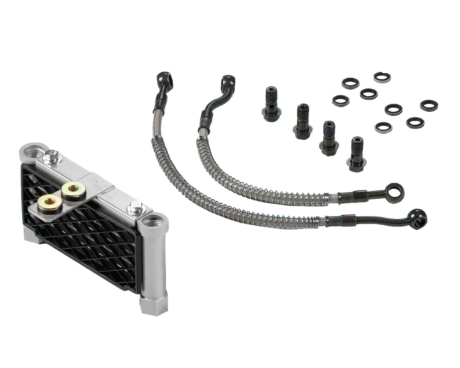 YCF-110-2305 Radiatore Olio completo con tubi lunghi banjo M10/8 YCF Pit Bike KLX, COD: YCF-110-2305