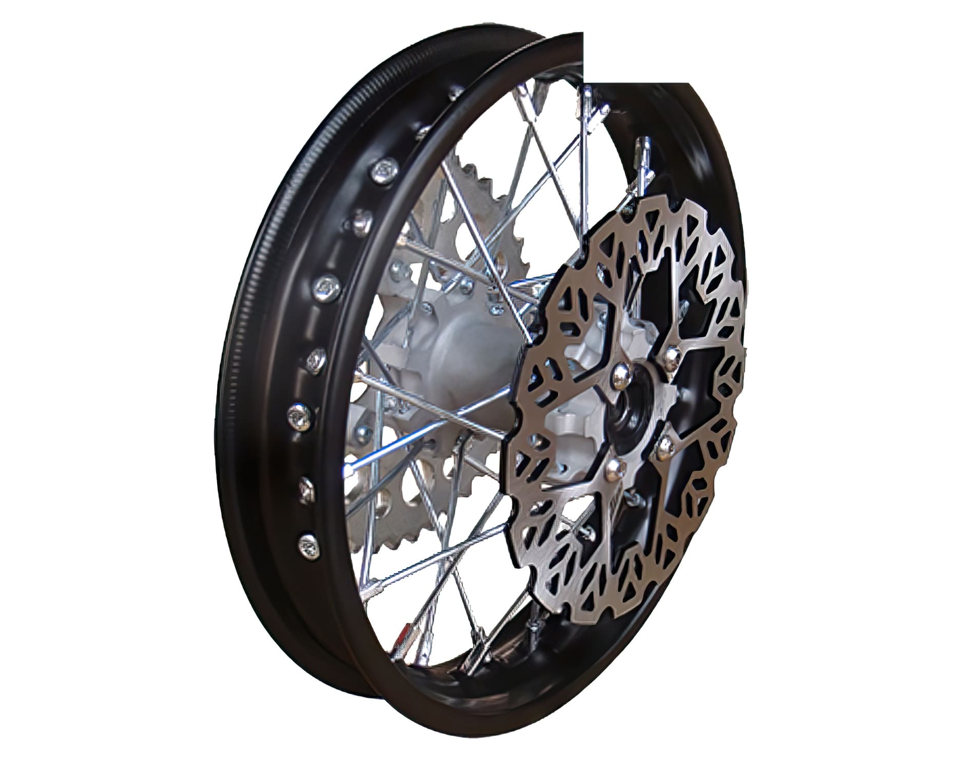 YCF-50-1101-02 Ruota post. 10" con disco + corona Pit Bike YCF50A ap. 2012, COD: YCF-50-1101-02