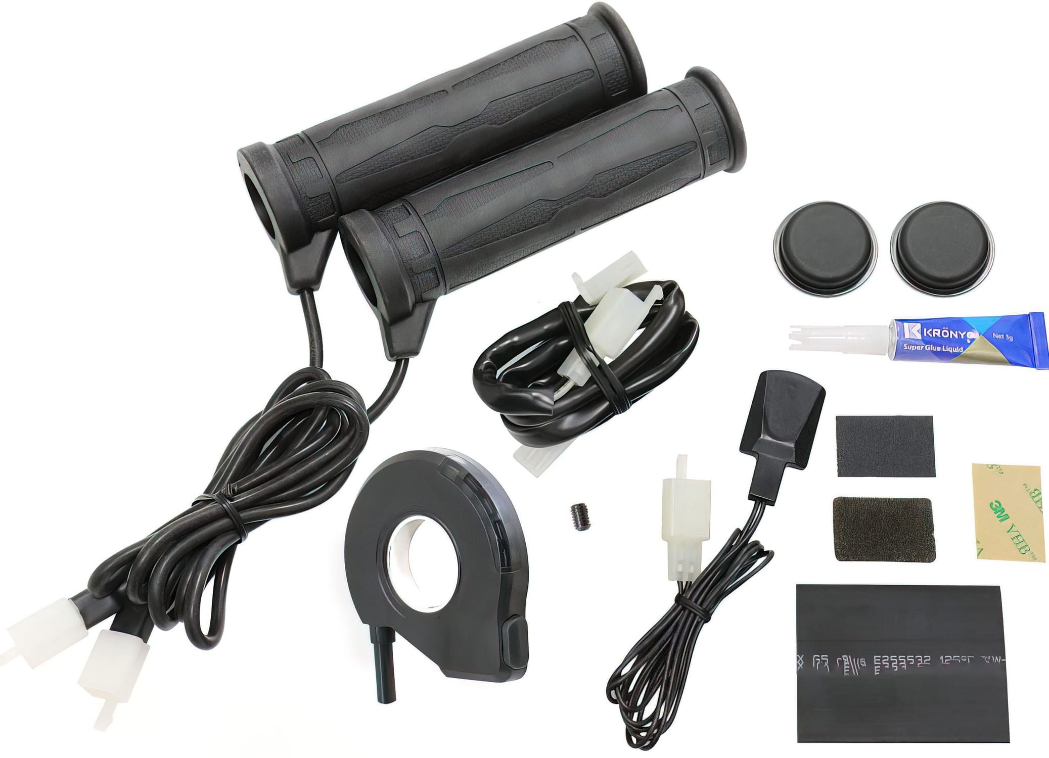 KO-AM10700J-03 Manopole riscaldabili Koso 7/8" + 7/8" L=130mm con riscaldatore a pollice, COD: KO-AM10700J-03