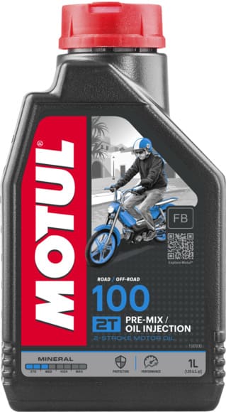 OMOT104024 Olio Motore 2T Motul 100 minerale 1L, COD: OMOT104024