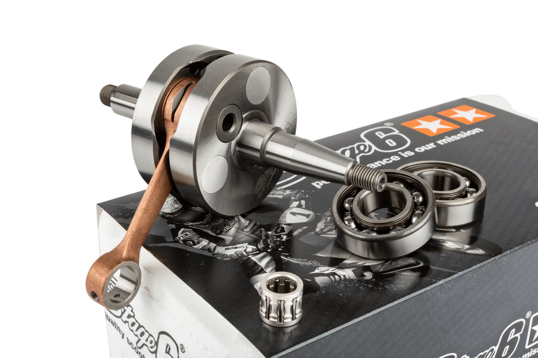 s6-8018801 albero motore stage6 hpc mkii biella-85mm / spinotto pistone-12mm minarelli am6 stage6 rt, COD: S6-8018801