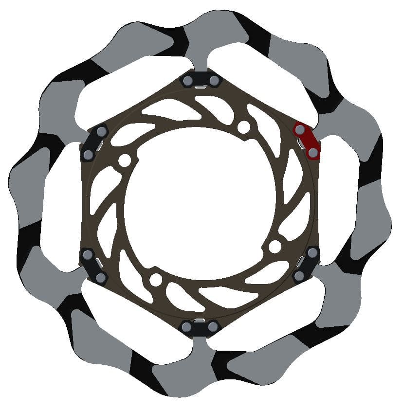 BRA-BY4134E Braking Epta Batfly semi-floating brake disc Kawasaki KX / KXF