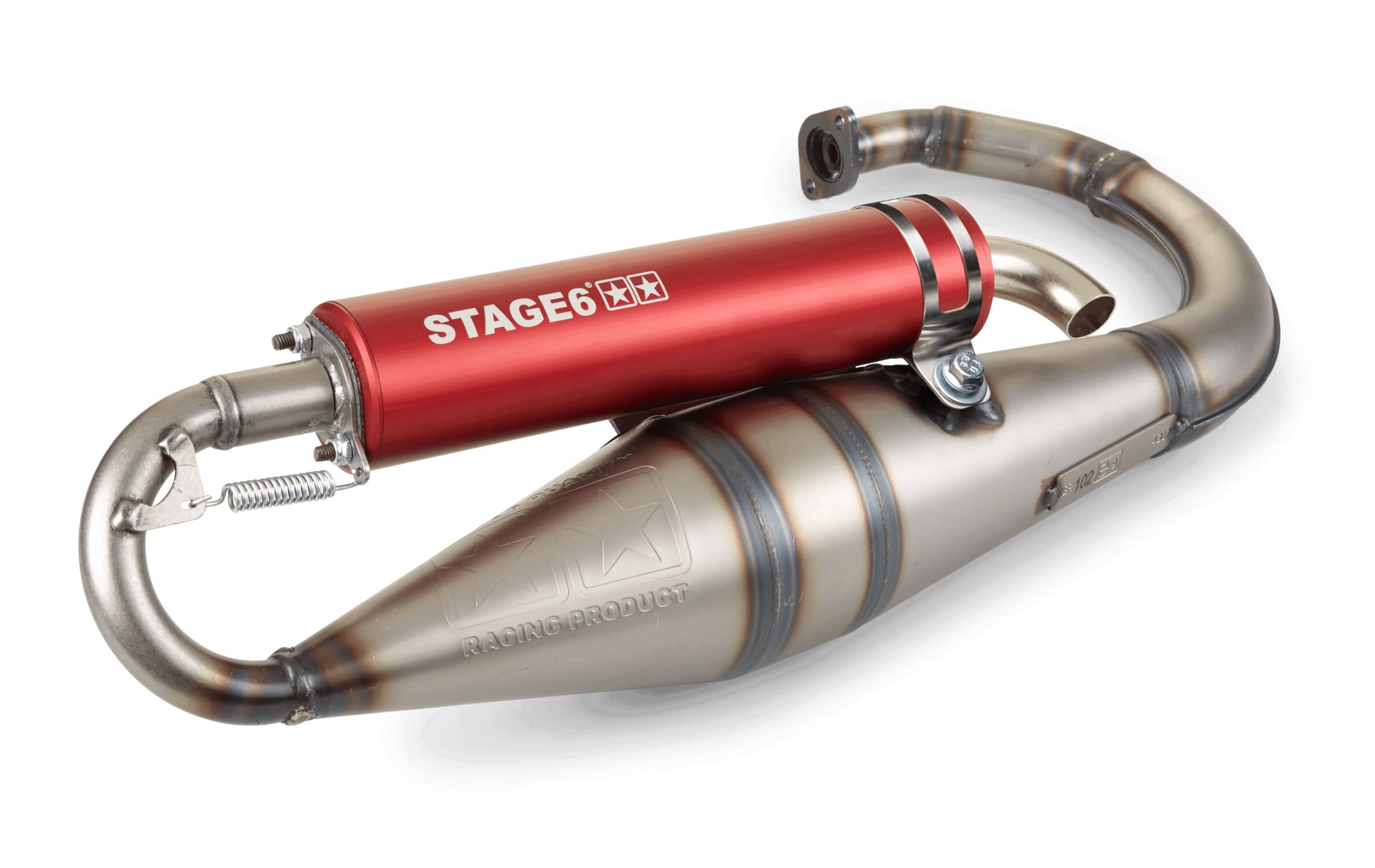 s6-9116804/re marmitta stage6 pro replica mk2 rosso minarelli verticale, COD: S6-9116804/RE