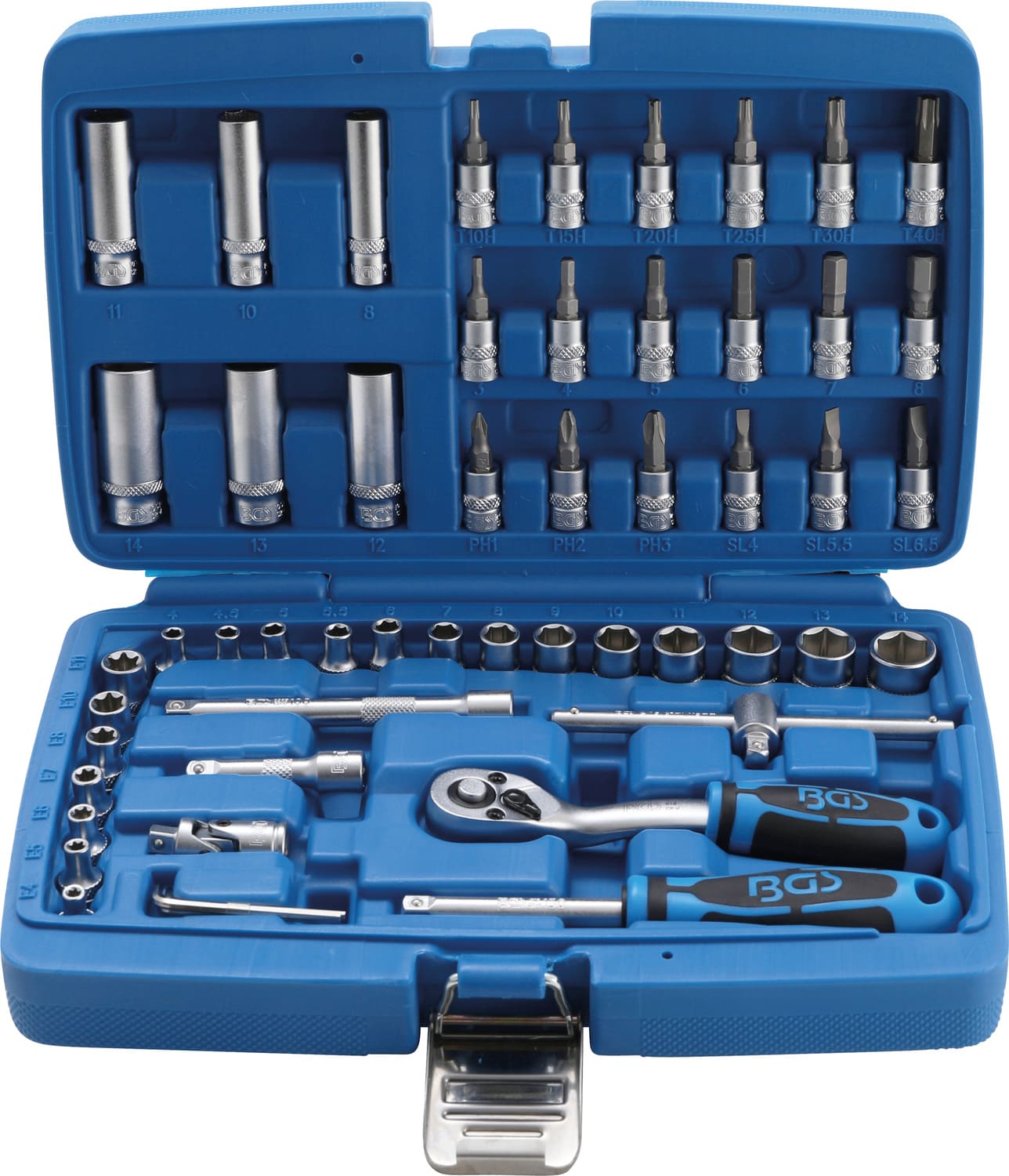 BGS2147 Set bussole BGS 6,3 mm (1/4") drive 53 pz., COD: BGS2147