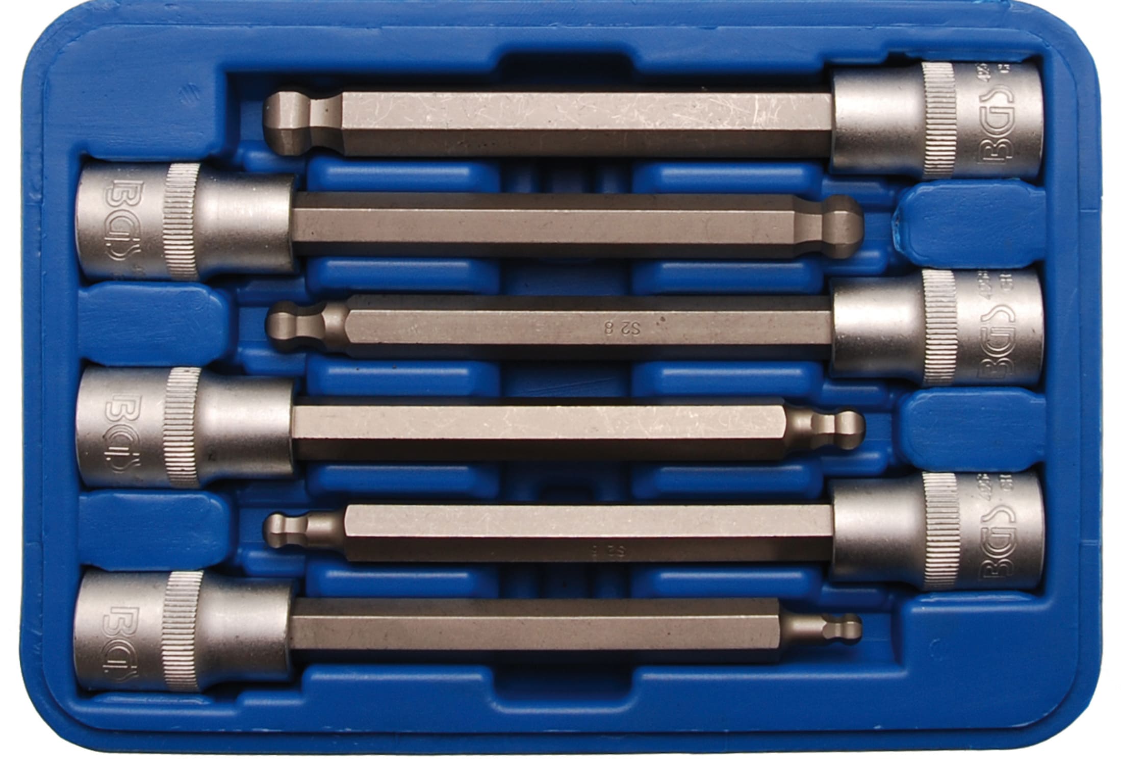 BGS4258 Set bussole BGS 12,5 mm (1/2") esagonale con testa a sfera 5 - 12 mm 6 pz.