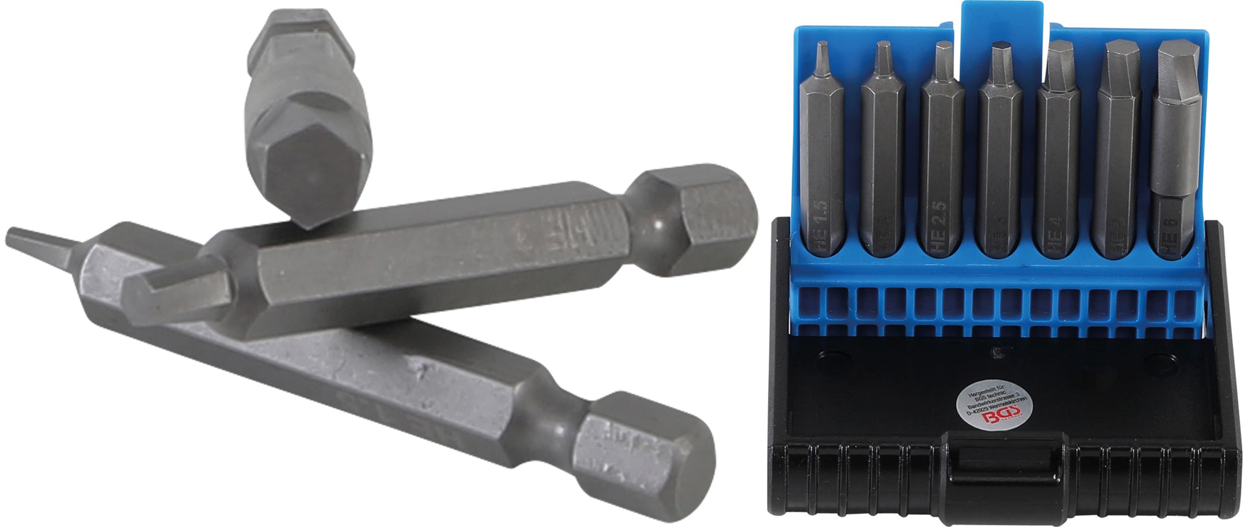 BGS5289 Set estrattori di viti BGS per teste esagonali danneggiate 1,5 - 6 mm 7 pz., COD: BGS5289