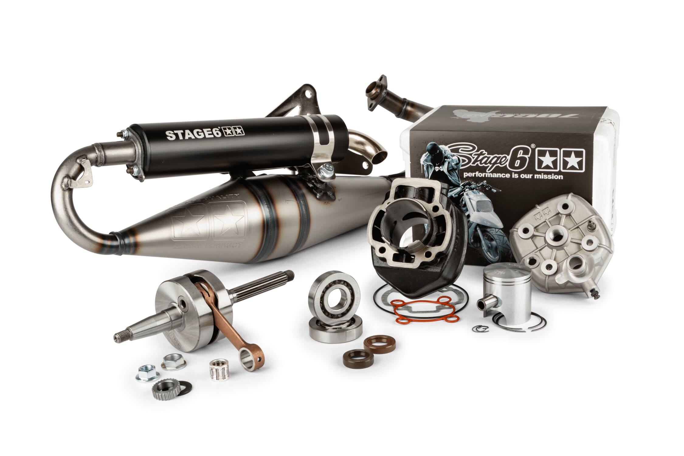 S6-7214043/PACK2 Kit motore Stage6 70cc Streetrace ghisa Piaggio LC