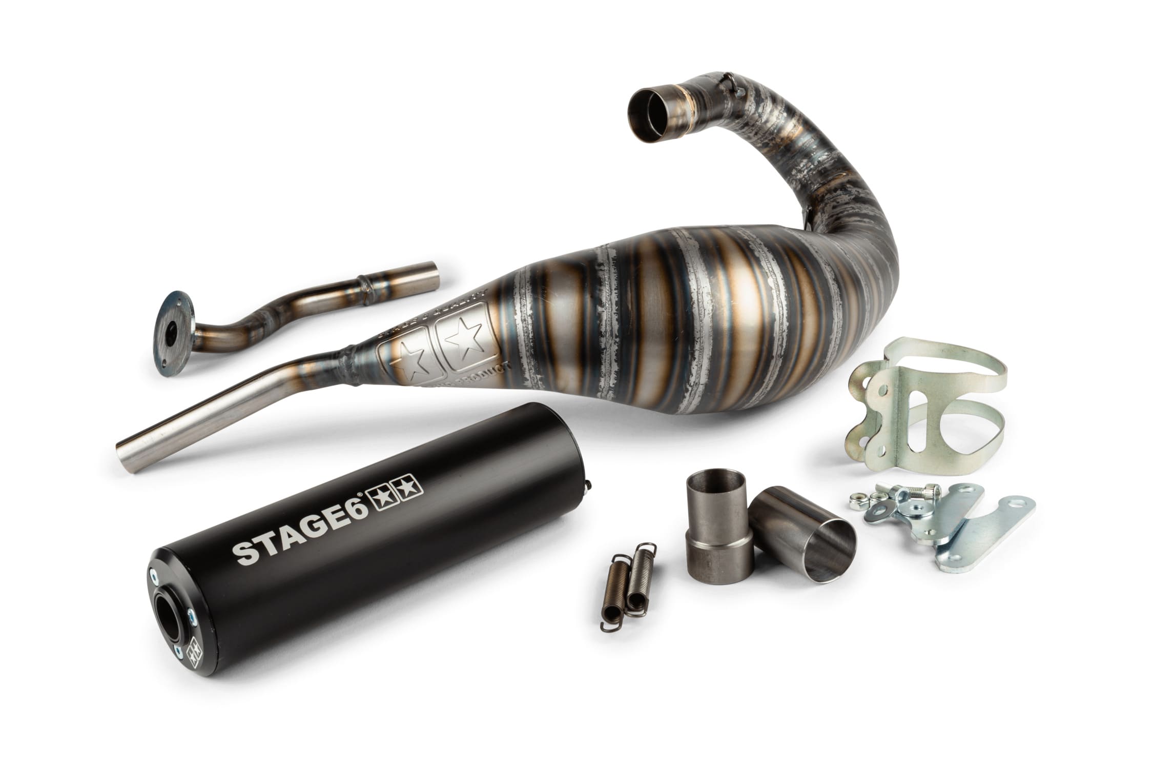 S6-9518805/BK Marmitta Stage6 80 - 90cc CNC nero HM-Moto / Vent / Beta RR, COD: S6-9518805/BK