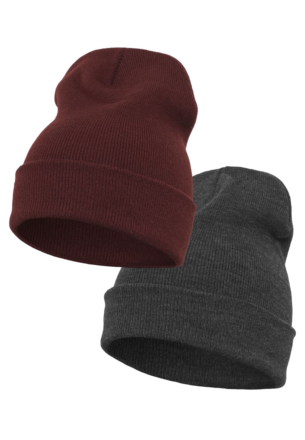 FF-1502KCP-01605-0050 Long Beanie Heavyweight Duo Pack Flexfit charcoal/marrone