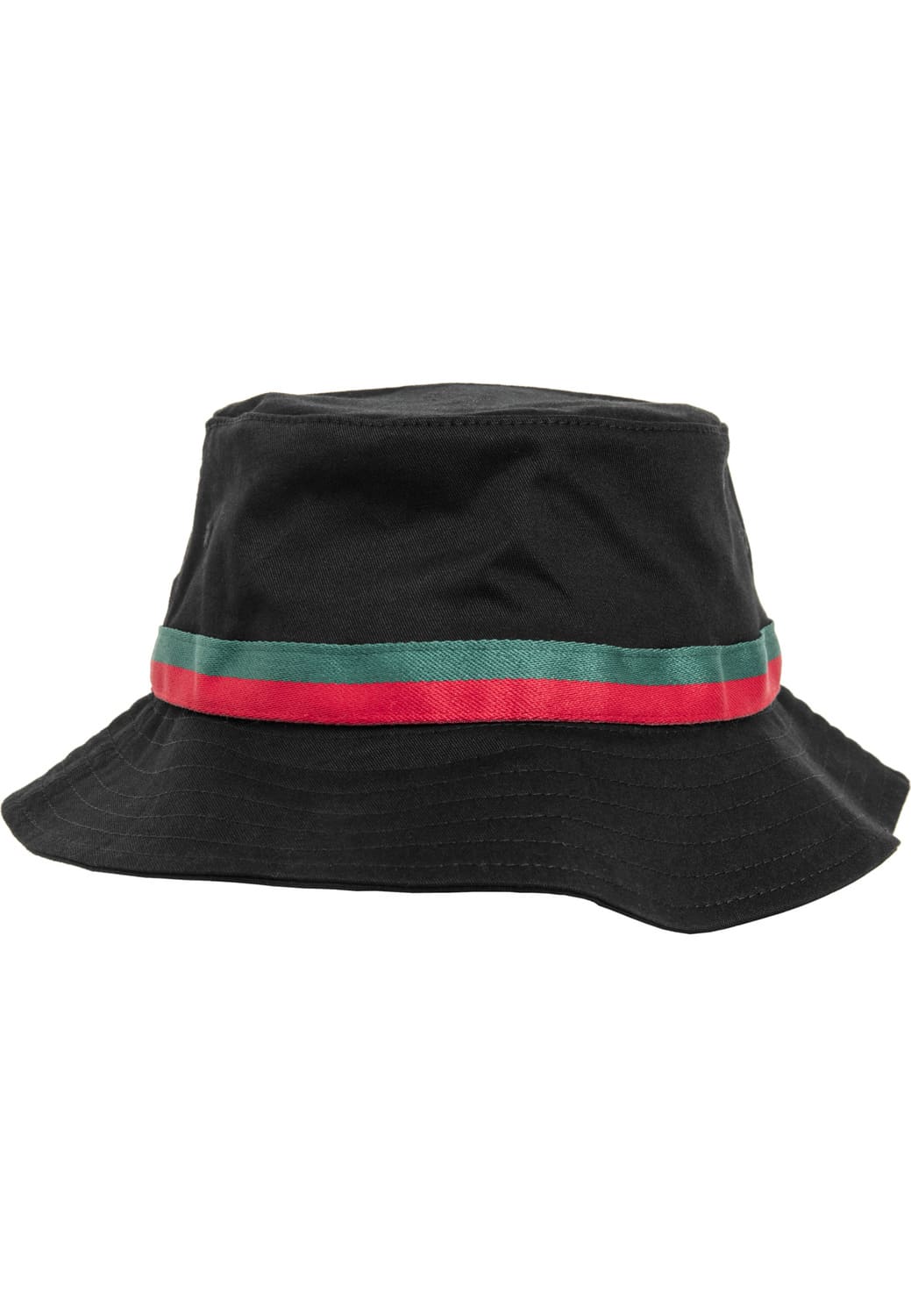 FF-5003S-01269-0050 Stripe Flexfit Bucket Hat Black/Fire Red/Green