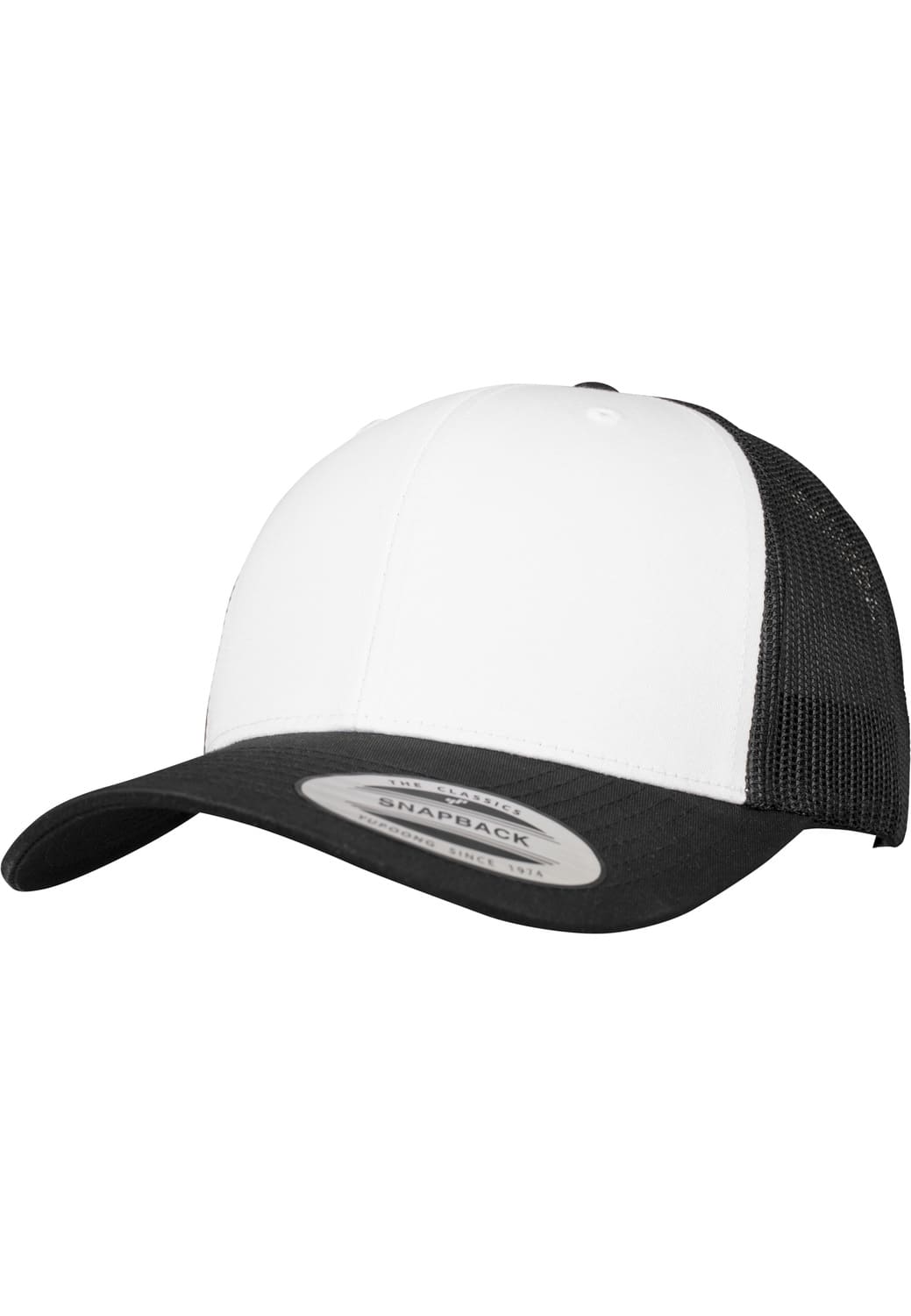 FF-6606CF-00493-0050 Cappellino trucker Retro Front Bianco Flexfit nero/bianco/nero