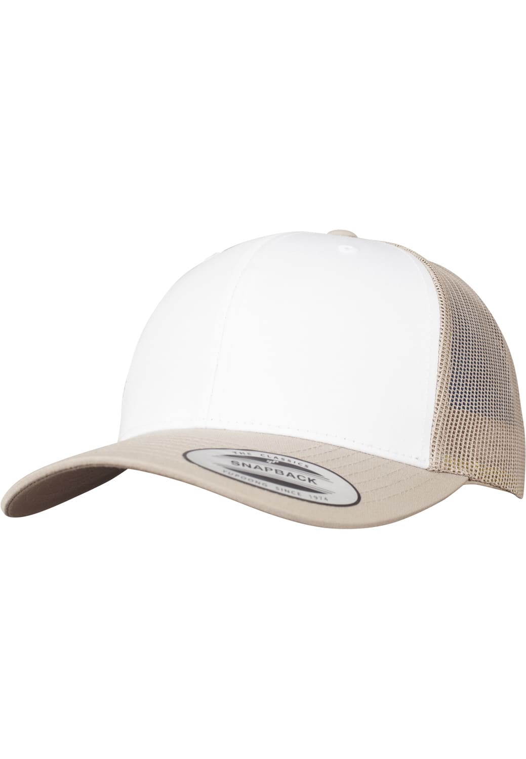 FF-6606CF-01130-0050 Cappellino trucker Retro Front Bianco Flexfit khaki/bianco/khaki