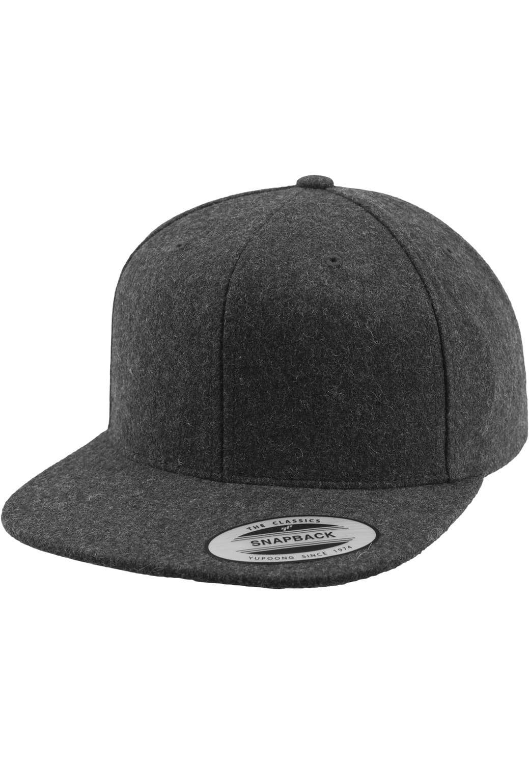 FF-6689M-00094-0050 Melton Wool Flexfit Snapback Cap Dark Grey