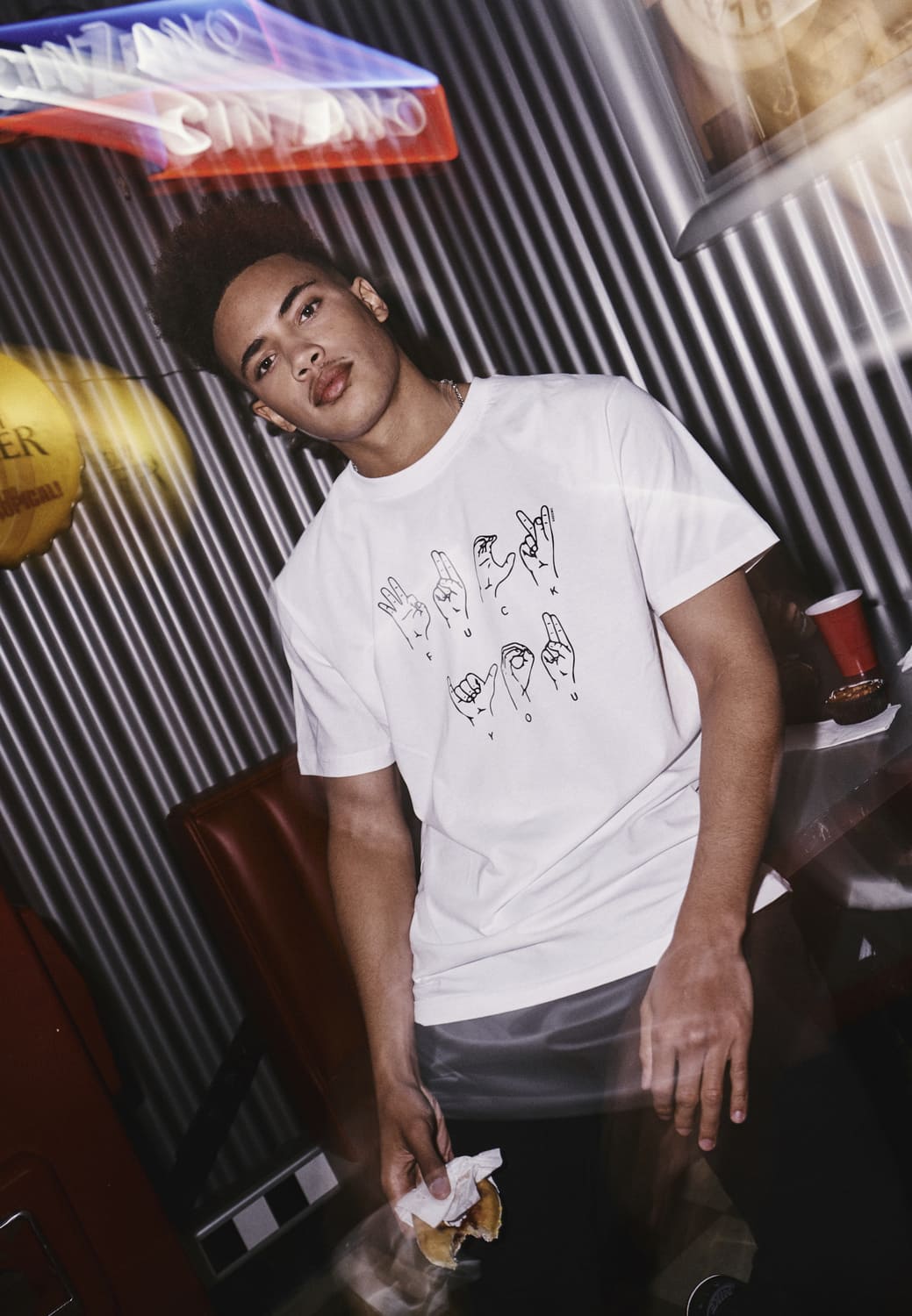 MT1097-00220-0060 T-shirt FU Sign Language bianco XXL
