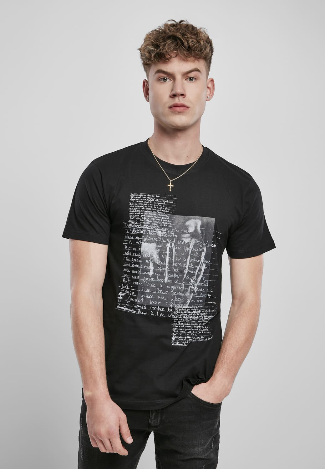 MT1322-00007-0060 T-shirt Tupac Lyrics nero XXL