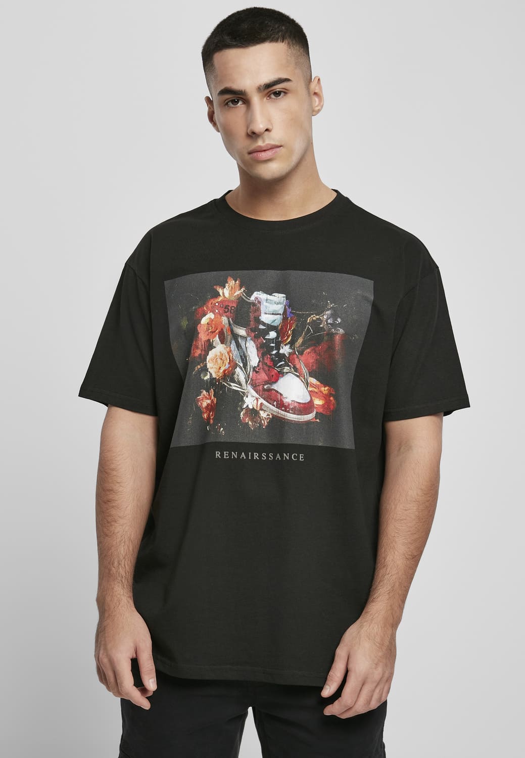 MT1803-00007-0060 T-shirt Renairssance Painting Oversize nero XXL