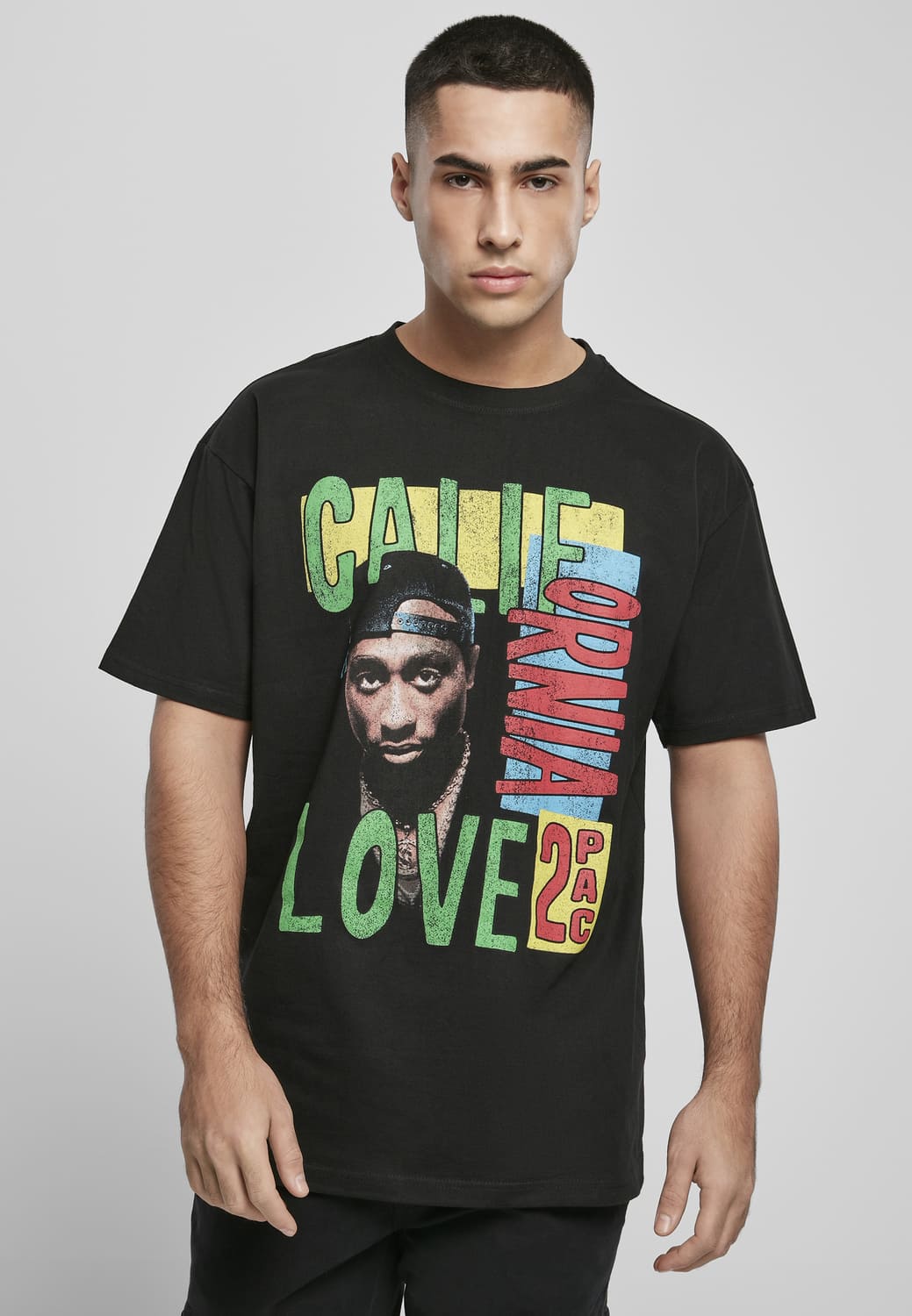 MT1807-00007-0060 T-shirt Tupac California Love Retro Oversize nero XXL