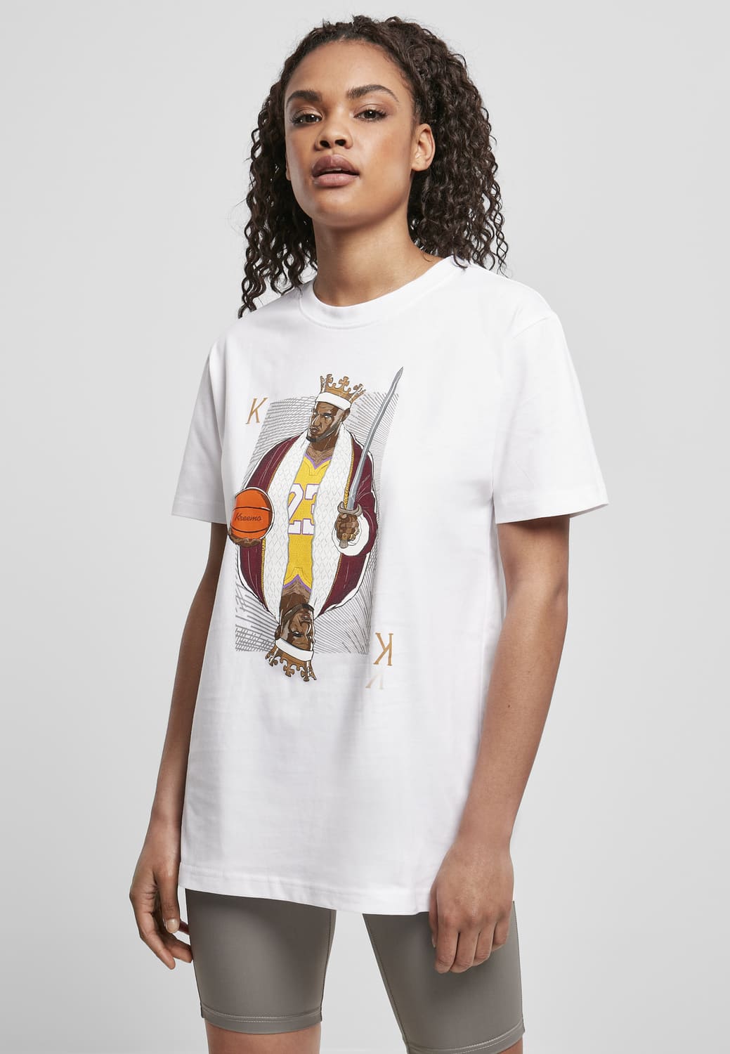 MT1916-00220-0051 T-shirt King James LA donna bianco S