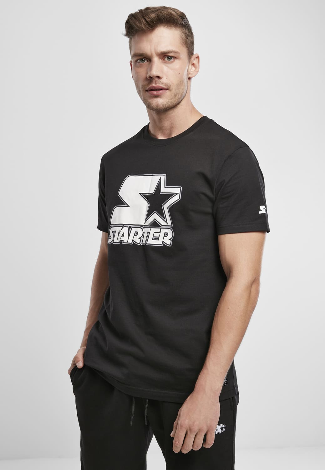 ST074-00007-0060 T-shirt Contrast Logo Jersey nero XXL