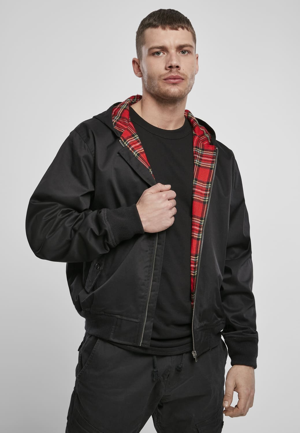 BD3112-00007-0060 Giacca Harrington con cappuccio Lord Canterbury Brandit nero XXL