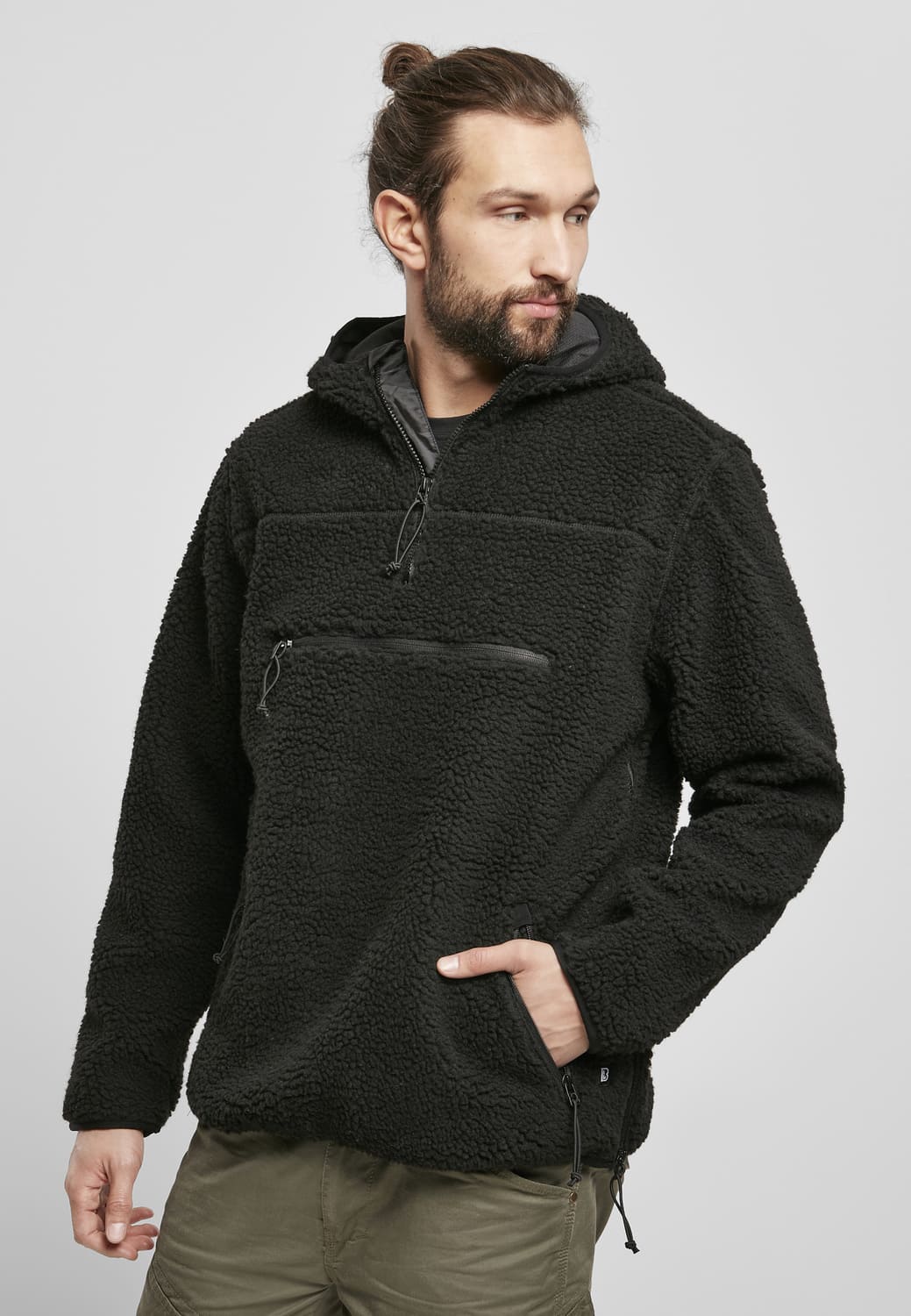 BD5023-00007-0231 Brandit Teddyfleece Worker Sweater Black 7XL