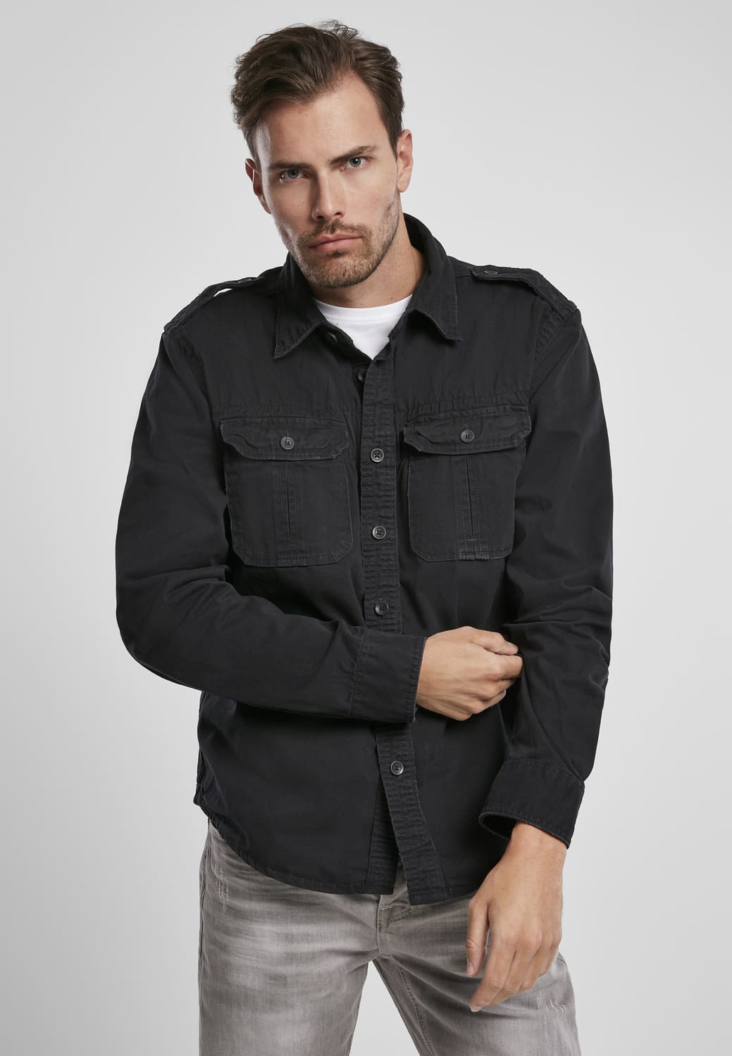 BD9373-00007-0231 Camicia Vintage Brandit nero 7XL
