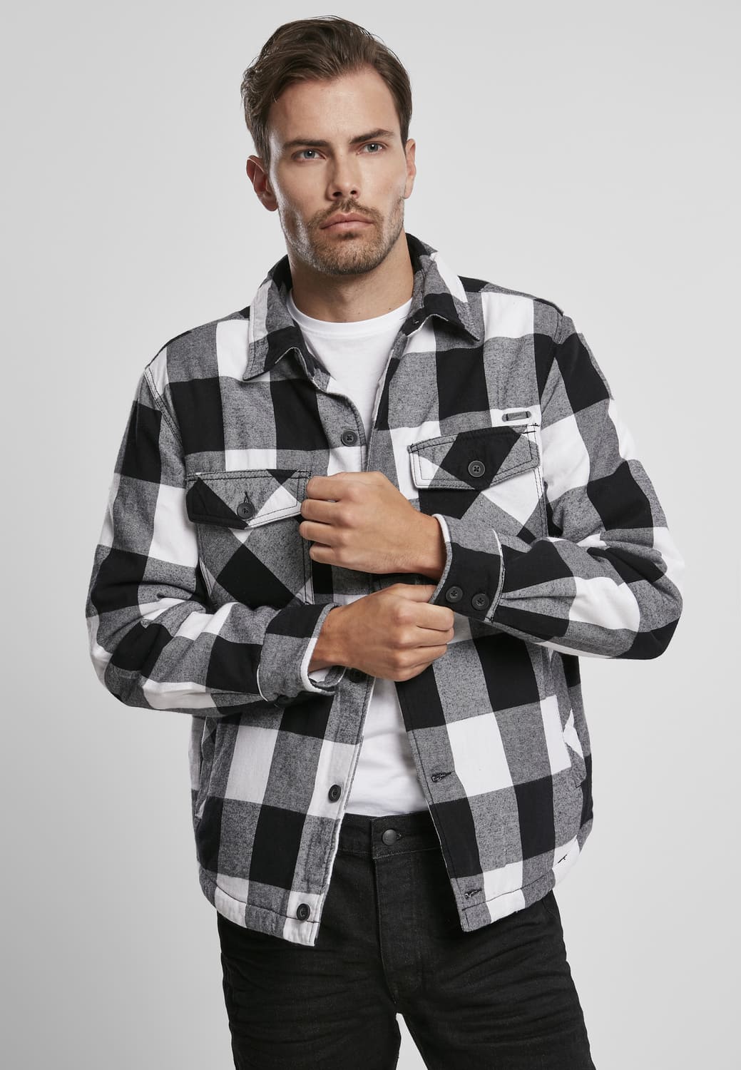 BD9478-01248-0231 Giacca lumberjack Brandit bianco/nero 7XL