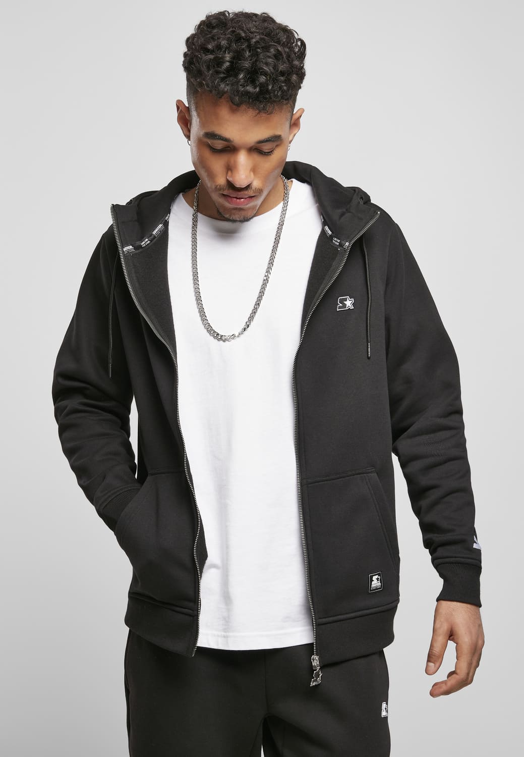 ST124-00007-0060 Zip Hoody Essential Starter nero XXL