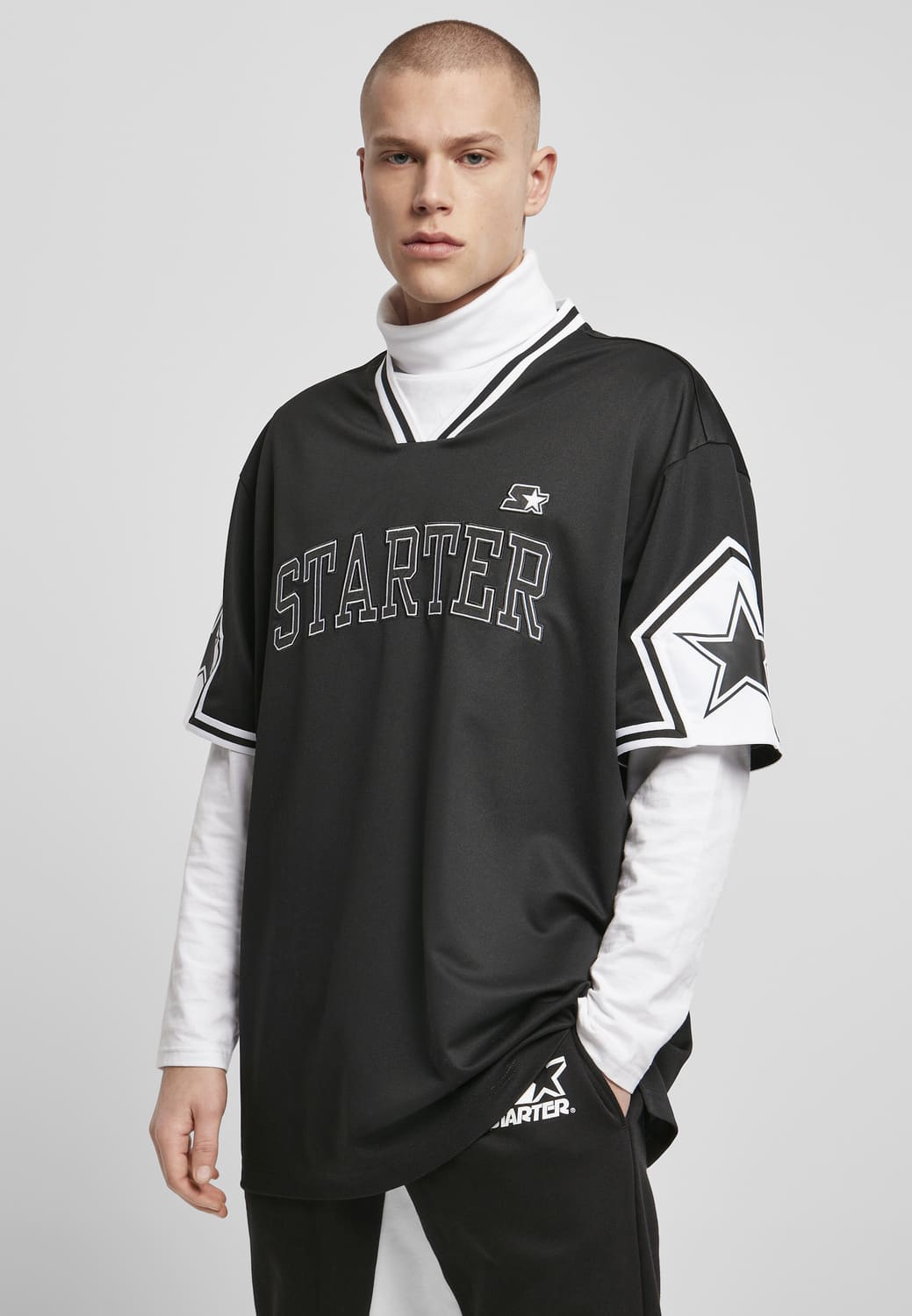 ST137-00007-0060 T-shirt red brown Star Sleeve Starter black XXL