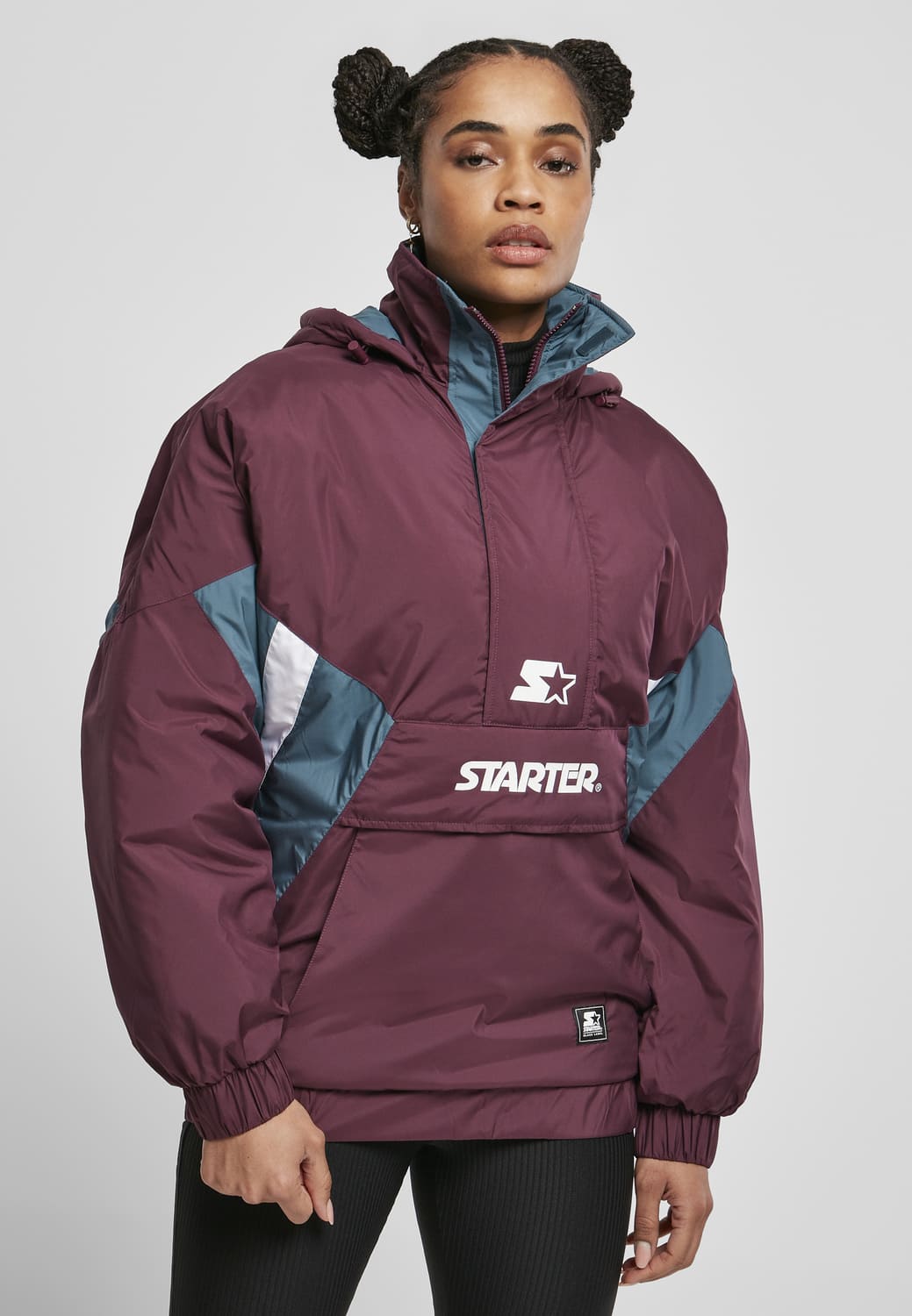 ST170-03269-0058 Giacca a vento Colorblock Halfzip Ladies Starter viola scuro/alzavola XS