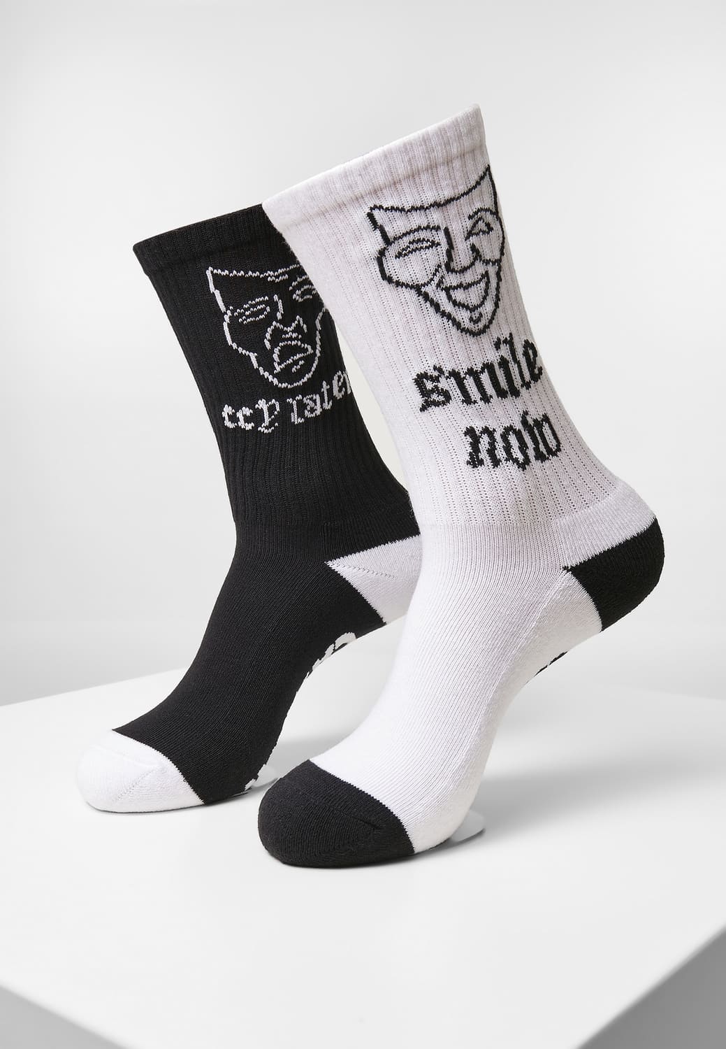 CS2797-03102-0078 Cayler & Sons Smile Later 2-Pack Socks Black + White 47-50