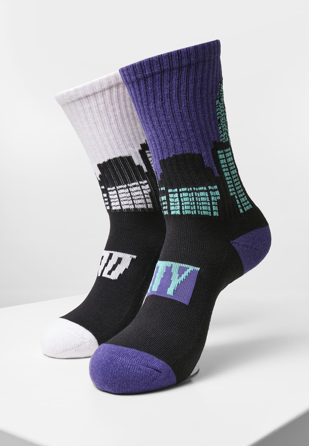 CS2803-03098-0078 Cayler & Sons Ultraviolet + White + Black 2-Pack Mad City Socks 47-50