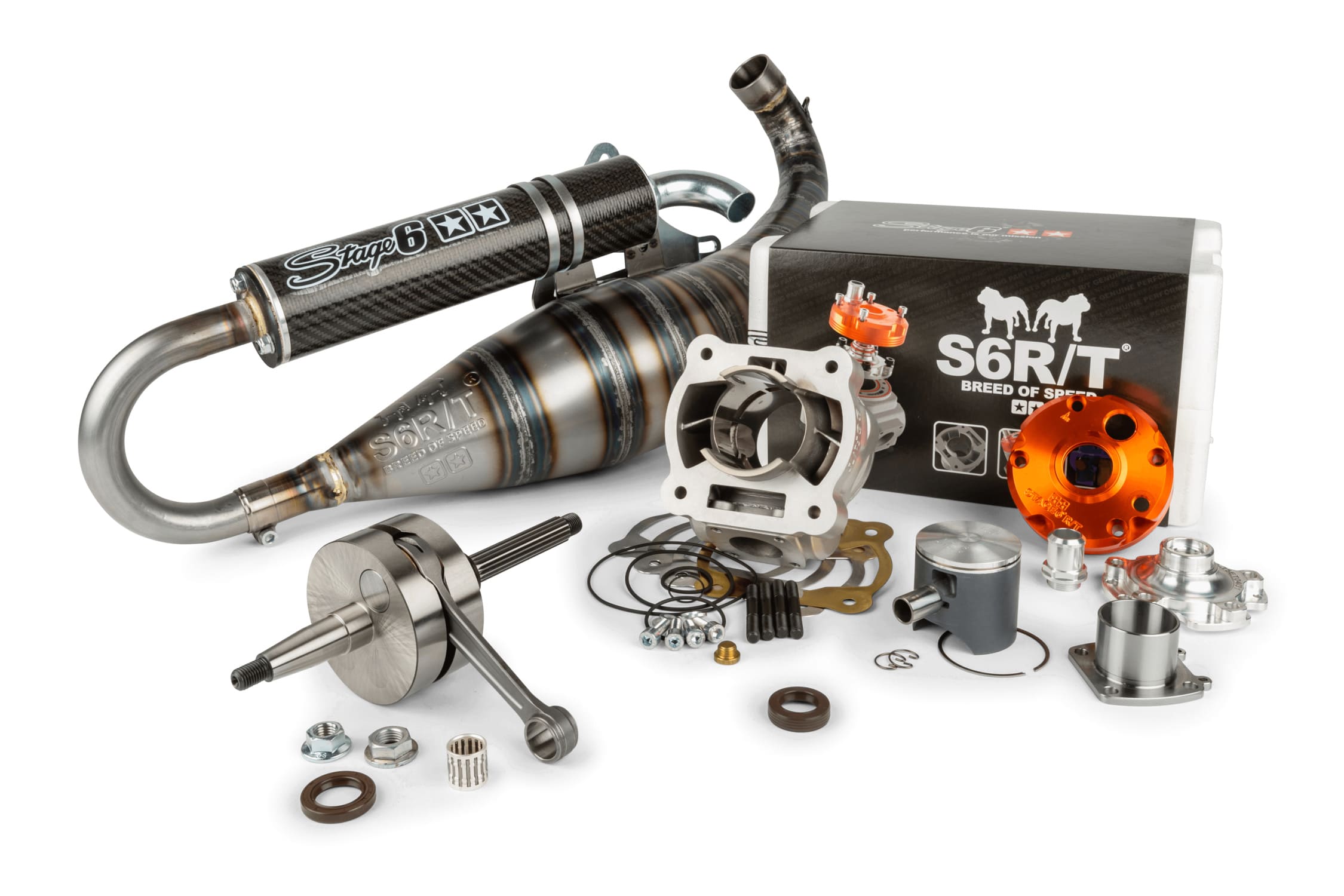 S6-7516620/PACK2 Kit motore gruppo termico + albero motore + marmitta Racing Stage6 R/T FL100, COD: S6-7516620/PACK2