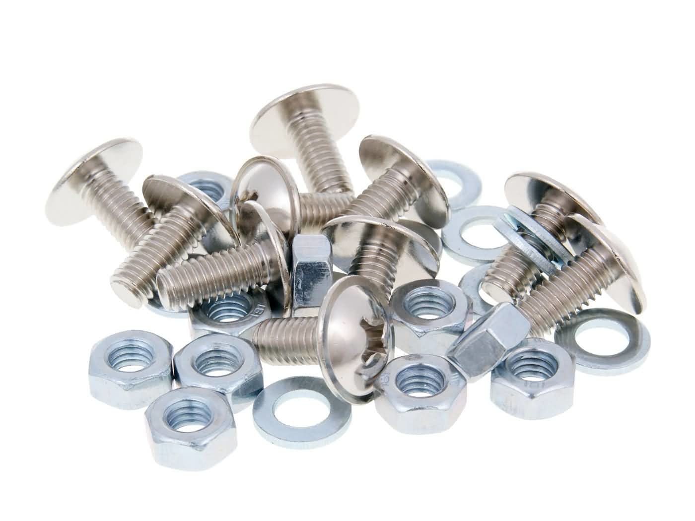 WB-30421 Set of Buzzetti cross screws M6x13 with washers and nuts (10 pieces each)