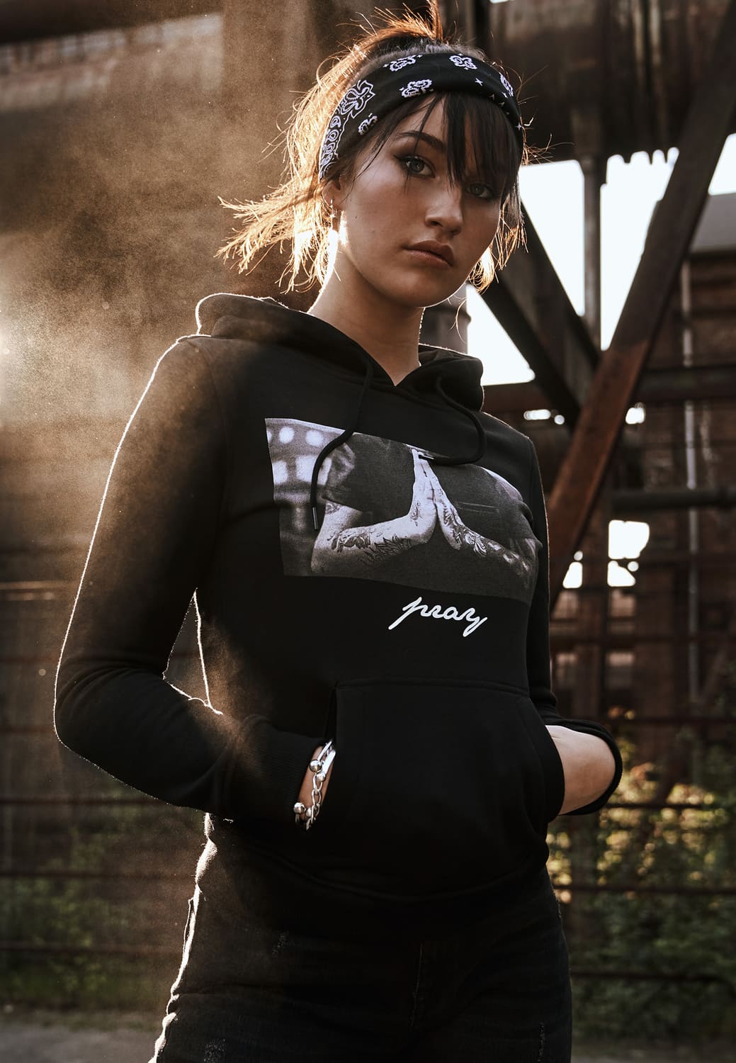 MT684-00007-0058 Hoody Pray donna nero XS
