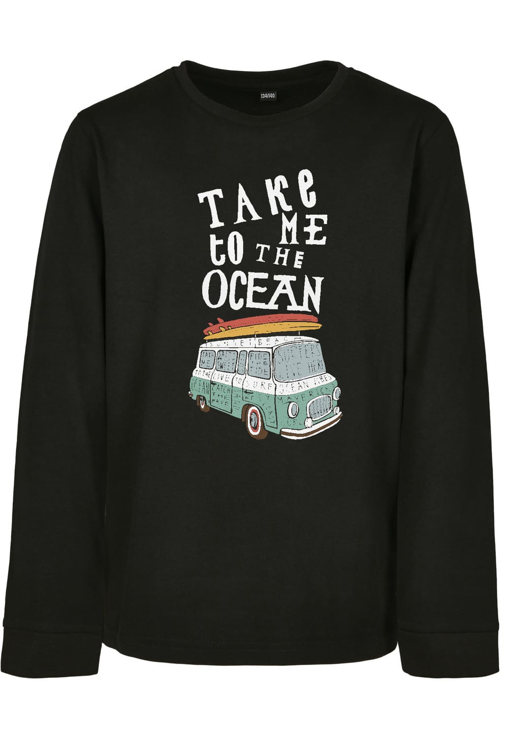 MTK073-00007-0137 Maglione / Longsleeve girocollo Take Me To The Ocean bambini nero 158/164