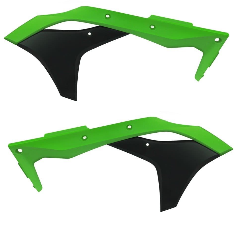 POL-8556600008 Carene laterale anteriore Polisport verde Kawasaki KXF 250 / 450, COD: POL-8556600008