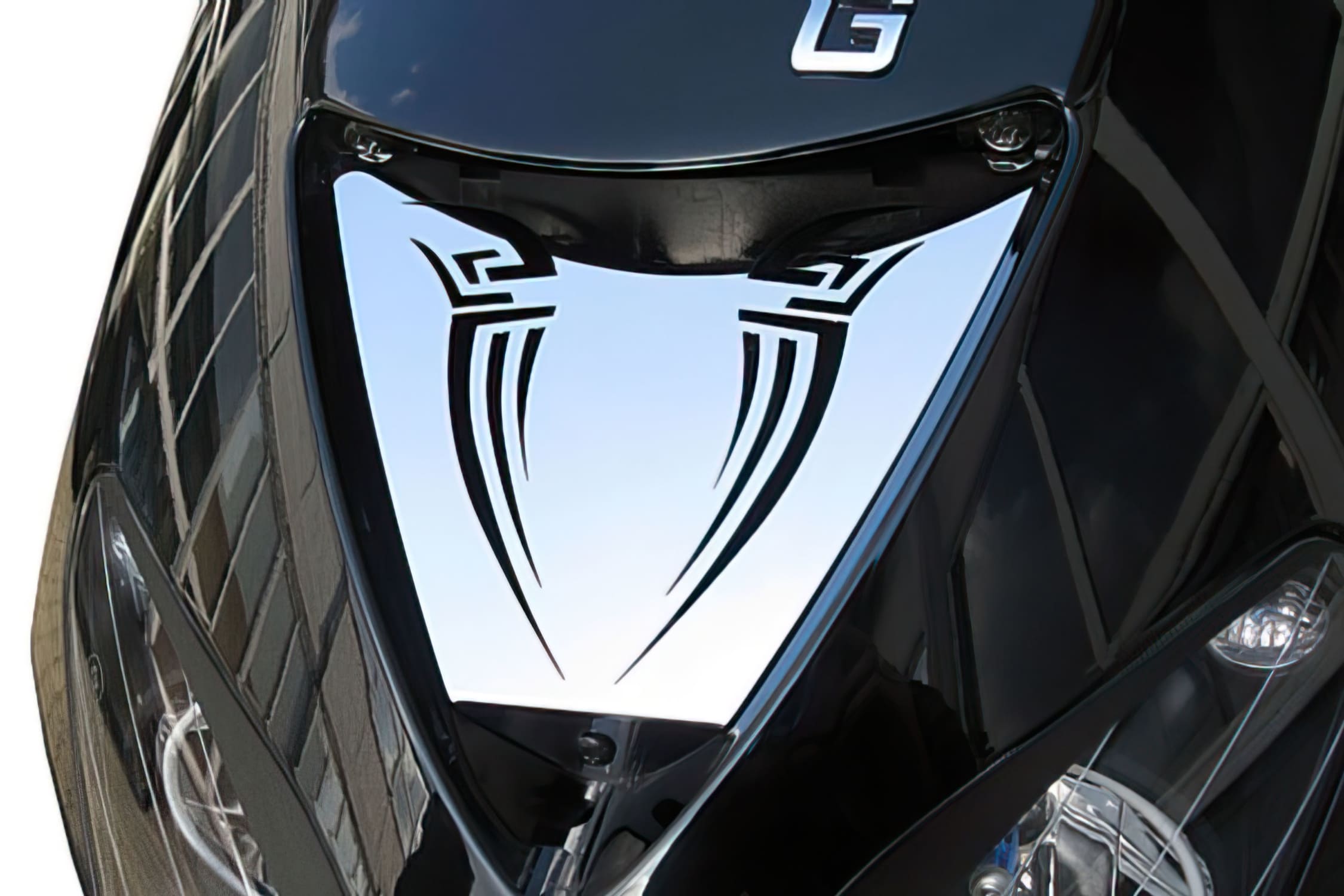 ODF-436 Radiator Grille ODF Tribal, Polished Aluminum, Piaggio NRG Power