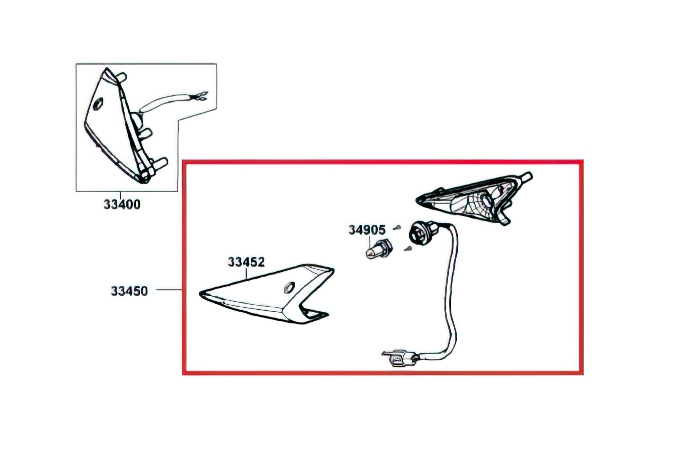 33450-LGB5-E10 Freccia anteriore sinistra - ricambio originale Kymco Agility RS 12 pollici, COD: 33450-LGB5-E10